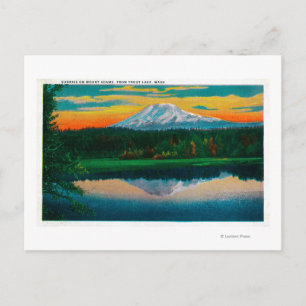 Sunrise on Mount Adams from Trout Lake, WA Postcard