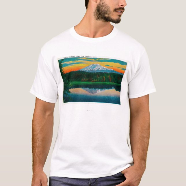 Sunrise on Mount Adams from Trout Lake, WA T-Shirt (Front)