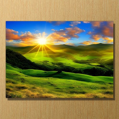 Sunrise on Mountain Horizon on 14 x 10 Acrylic Print