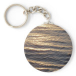 Sunrise on Ocean Waters Blue Abstract Photography Keychain