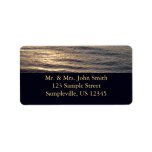 Sunrise on Ocean Waters Blue Abstract Photography Label