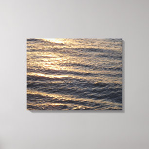 Sunrise on Ocean Waters Calming Photography Canvas Print