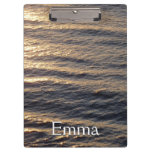 Sunrise on Ocean Waters Calming Photography Clipboard