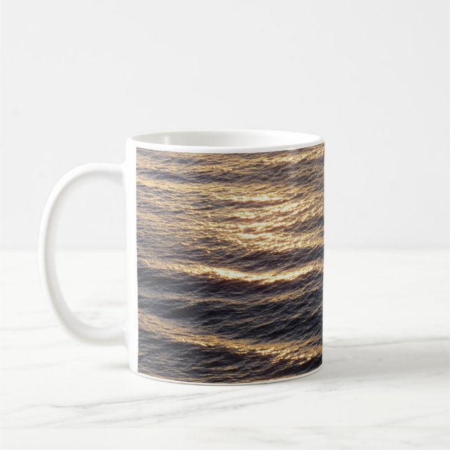 Sunrise on Ocean Waters Calming Photography Coffee Mug (Left)