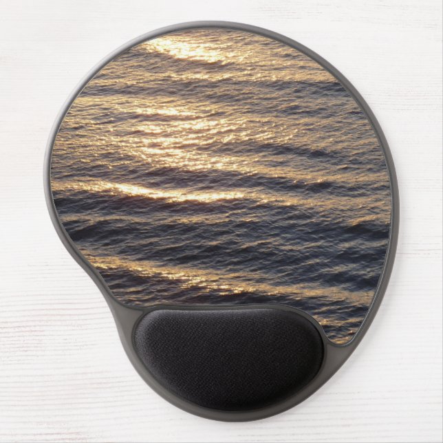 Sunrise on Ocean Waters Calming Photography Gel Mouse Pad (Front)