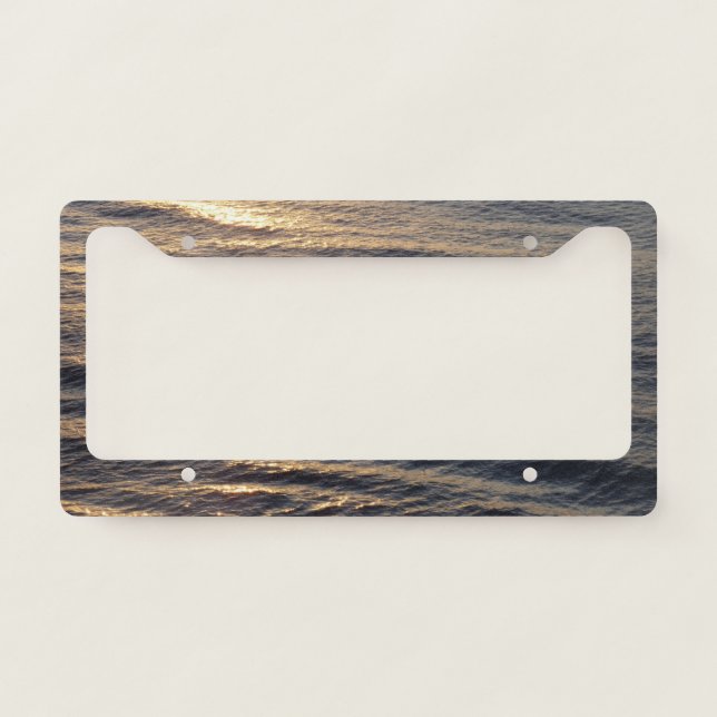 Sunrise on Ocean Waters Calming Photography License Plate Frame (Front)
