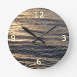 Sunrise on Ocean Waters Calming Photography Round Clock