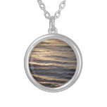 Sunrise on Ocean Waters Calming Photography Silver Plated Necklace