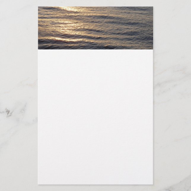Sunrise on Ocean Waters Calming Photography Stationery (Front)