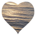 Sunrise on Ocean Waters Heart Sticker