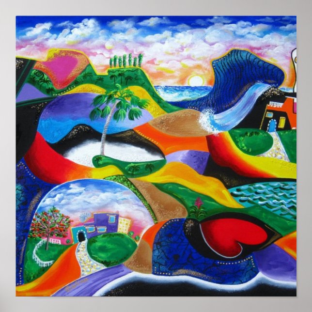 Sunrise on Puerto Rico coast Poster (Front)