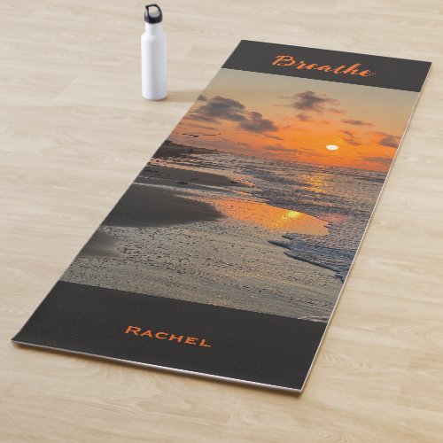 Sunrise on Texas Coast Personalized  Yoga Mat