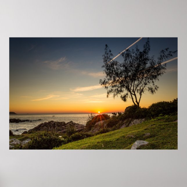 Sunrise On The Beach Armação, Brazil Poster (Front)