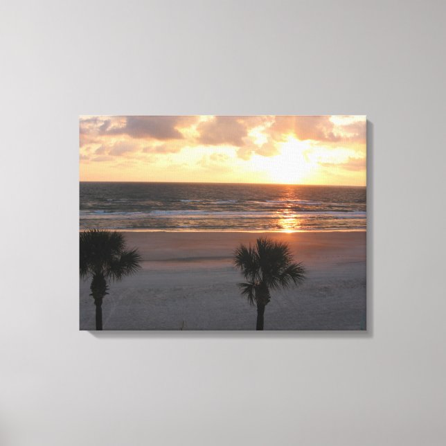 Sunrise on the Beach Wrapped Canvas Print (Front)
