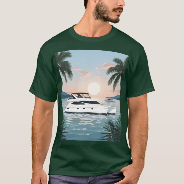 Sunrise on the catamaran T-Shirt (Front)