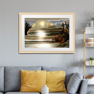 Sunrise On the Desert Southwestern Abstract Art Framed Art