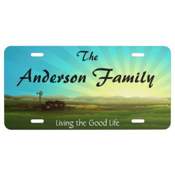 Sunrise On The Farm License Plate by FalconsEye at Zazzle