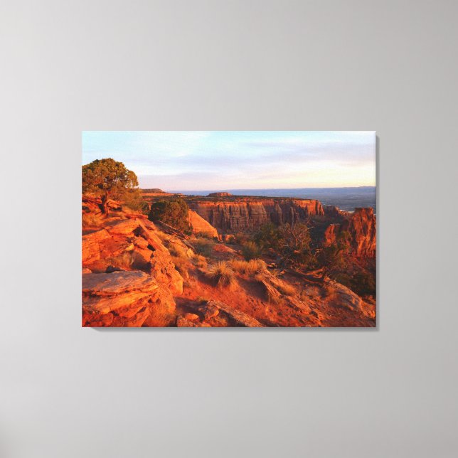 Sunrise on the Grand View Trail at CO Monument Canvas Print (Front)