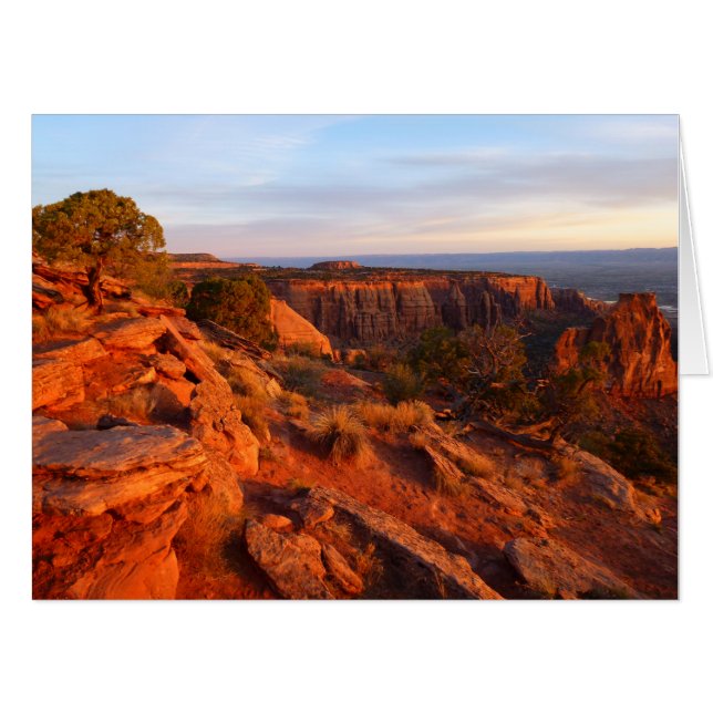 Sunrise on the Grand View Trail at CO Monument Card (Front Horizontal)