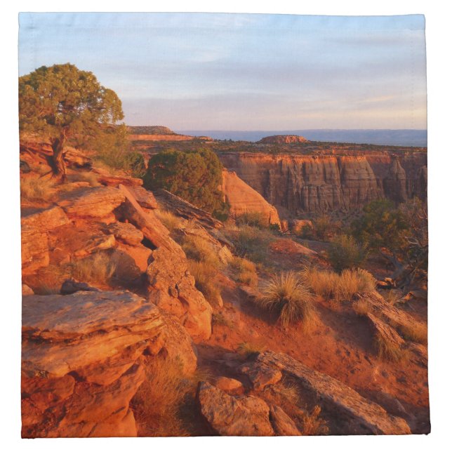 Sunrise on the Grand View Trail at CO Monument Cloth Napkin (Front)