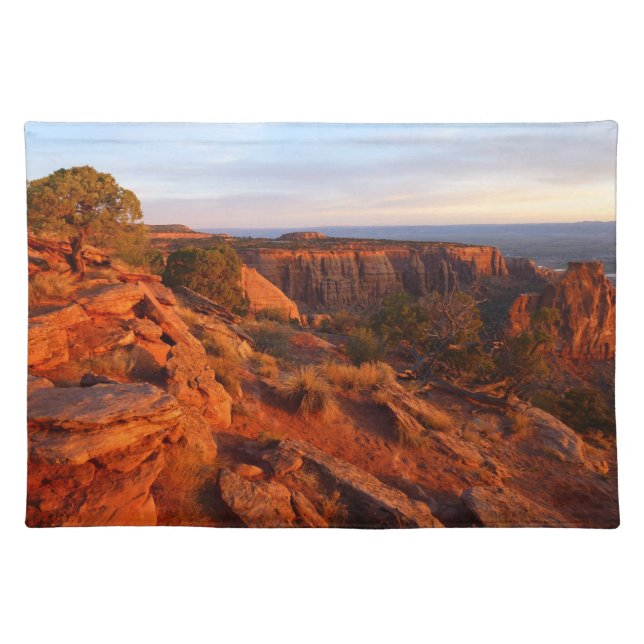 Sunrise on the Grand View Trail at CO Monument Cloth Placemat (Front)
