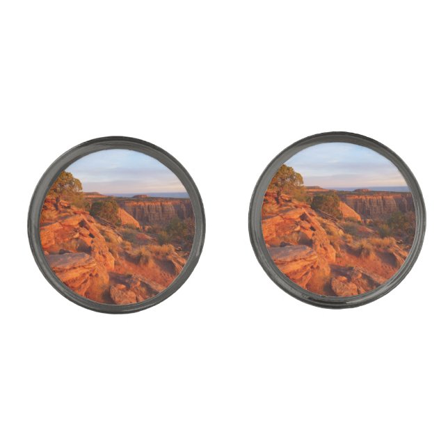 Sunrise on the Grand View Trail at CO Monument Cufflinks (Front)