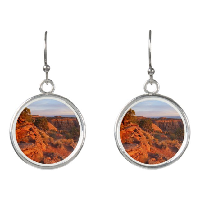 Sunrise on the Grand View Trail at CO Monument Earrings (Front)