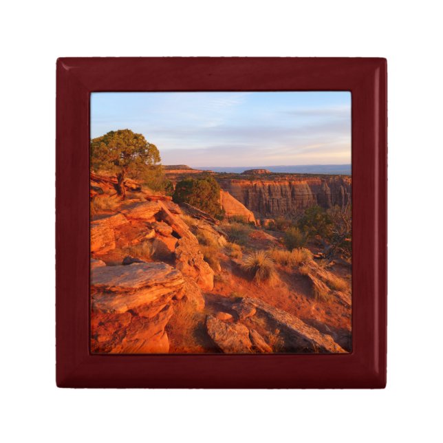 Sunrise on the Grand View Trail at CO Monument Gift Box (Front)