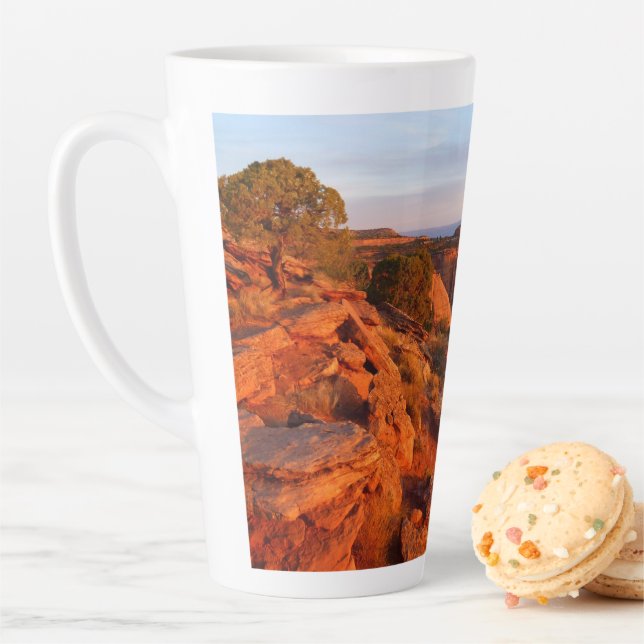 Sunrise on the Grand View Trail at CO Monument Latte Mug (In Situ)