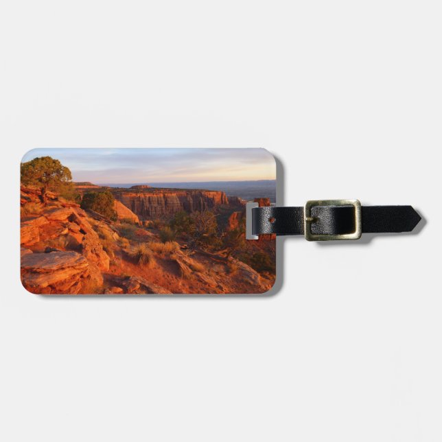 Sunrise on the Grand View Trail at CO Monument Luggage Tag (Front Horizontal)