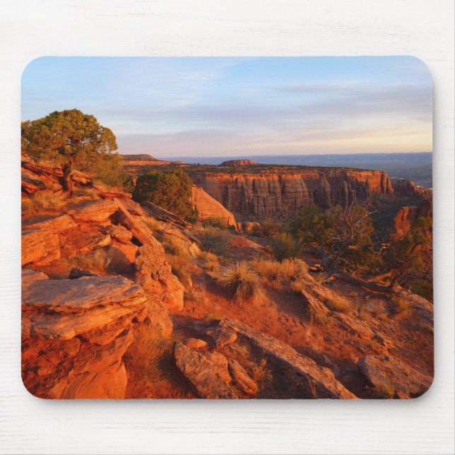 Sunrise on the Grand View Trail at CO Monument Mouse Pad (Front)