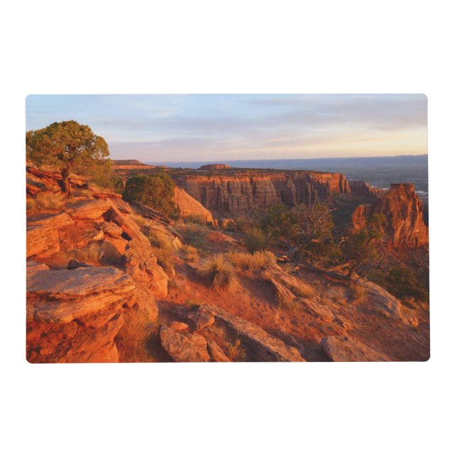 Sunrise on the Grand View Trail at CO Monument Placemat (Front)