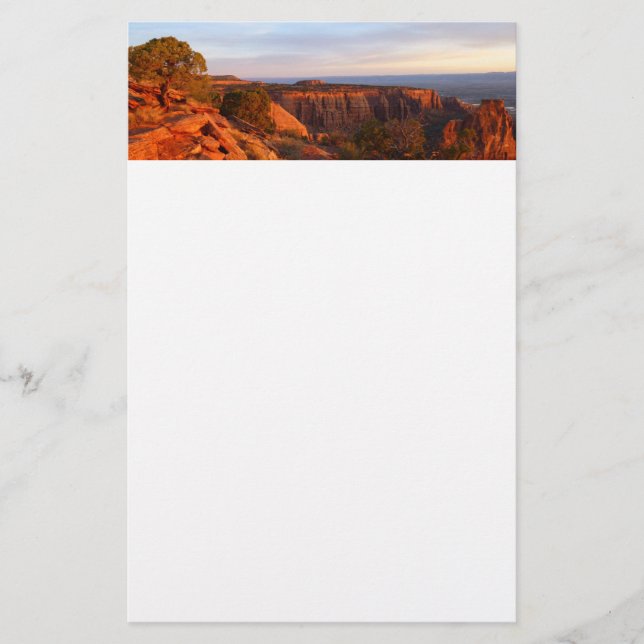 Sunrise on the Grand View Trail at CO Monument Stationery (Front)