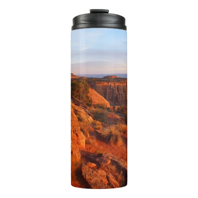 Sunrise on the Grand View Trail at CO Monument Thermal Tumbler (Front)