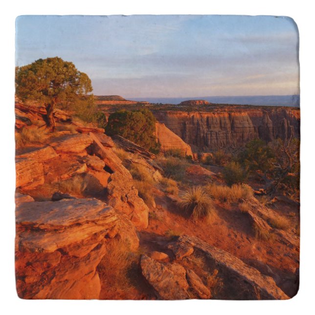 Sunrise on the Grand View Trail at CO Monument Trivet (Front)