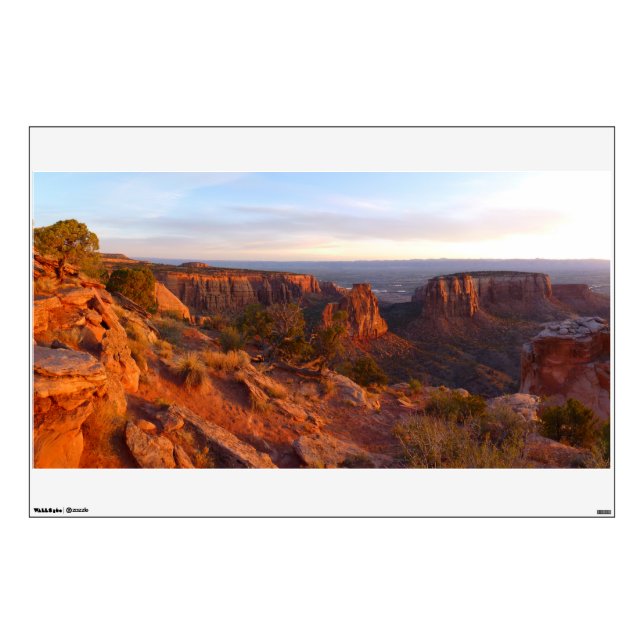 Sunrise on the Grand View Trail at CO Monument Wall Decal (Front)