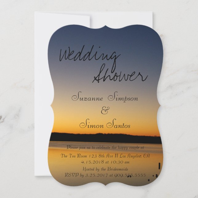 Sunrise on the Lake Bridal Shower Invitation (Front)