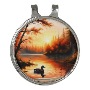 Sunrise on the Lake Golf Hat Clip