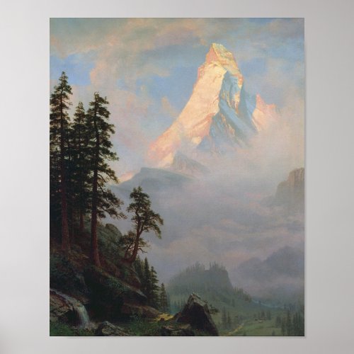 Sunrise on the Matterhorn _ Albert Bierstadt Poster