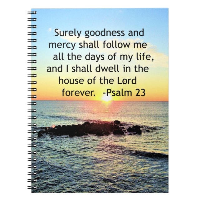 SUNRISE ON THE OCEAN 23RD PSALM PHOTO NOTEBOOK (Front)