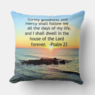 SUNRISE ON THE OCEAN 23RD PSALM PHOTO THROW PILLOW
