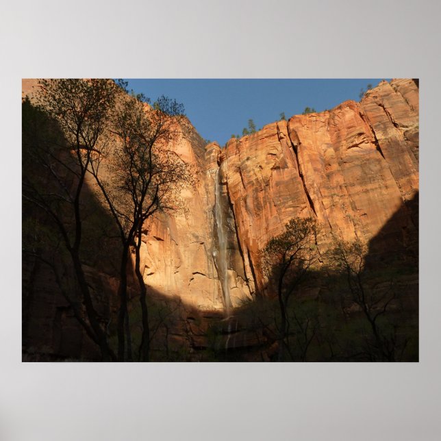 Sunrise on the Riverside Walk Trail at Zion Poster (Front)