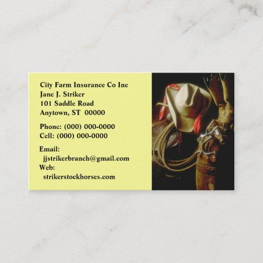 Customizable SUNRISE ON WESTERN GEAR BUSINESS CARDS COWBOY HAT