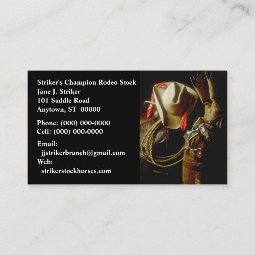 Customizable SUNRISE ON WESTERN GEAR BUSINESS CARDS COWBOY HAT