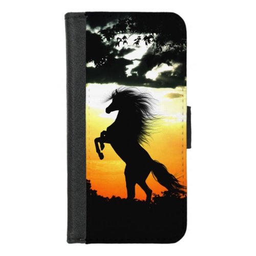 Sunrise or sunset horse iPhone 87 wallet case