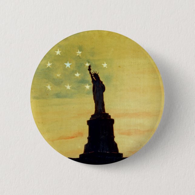 Sunrise or Sunset Own a Liberty Bond Pinback Button (Front)