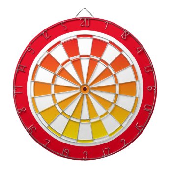 Sunrise Orange  Yellow And Red Fade Dartboard by asyrum at Zazzle