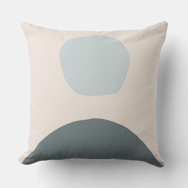 Sunrise outdoor pillow light blue and beige modern (Front)