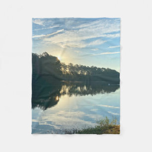 Sunrise Over A Georgia Lake Fleece Blanket