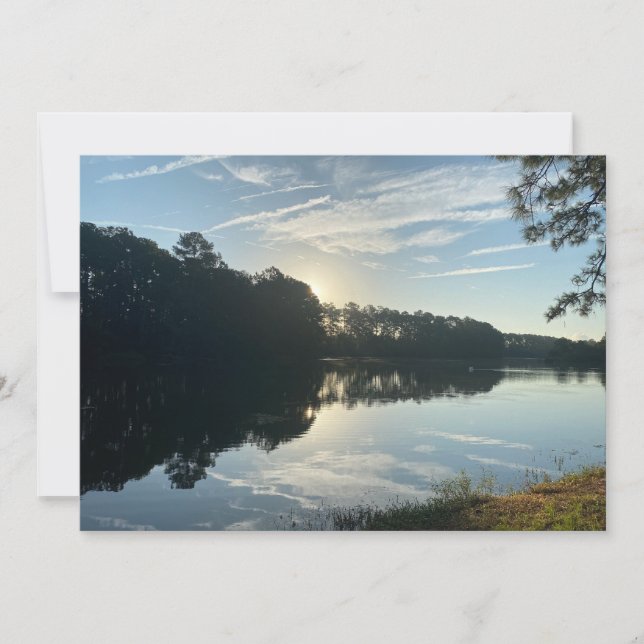 Sunrise Over A Georgia Lake Note Card (Front)